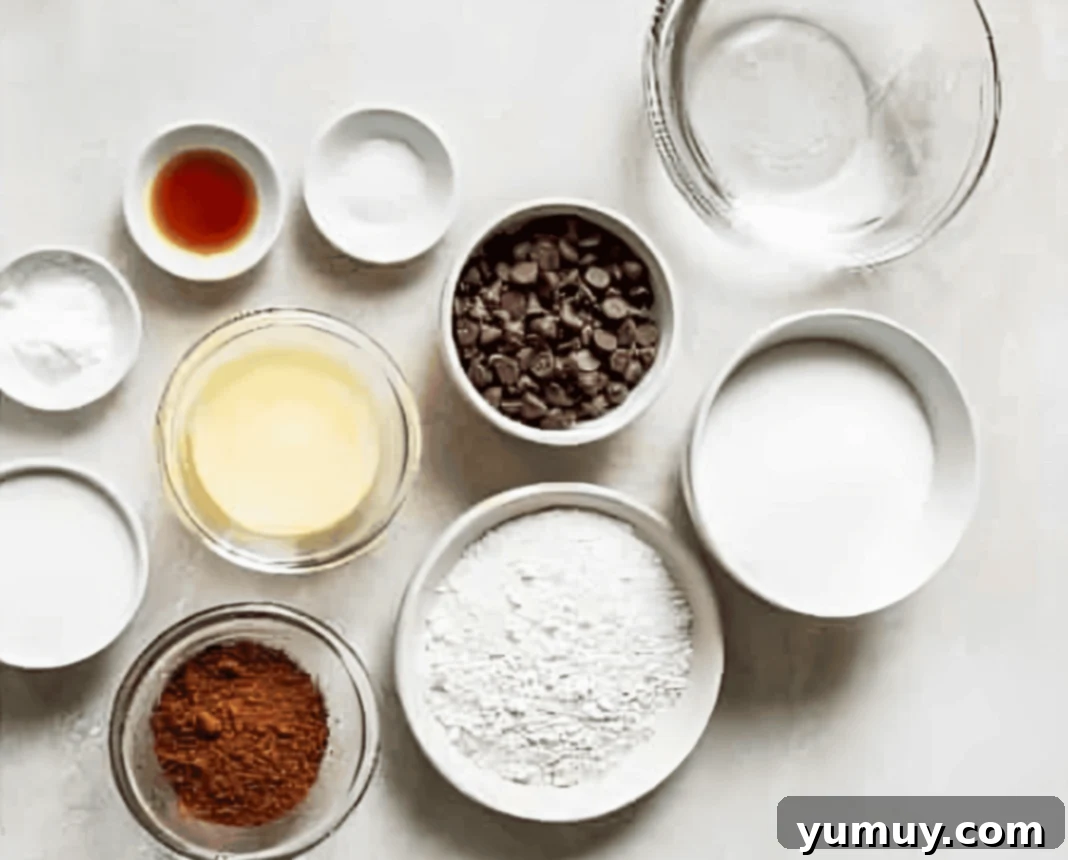 ingredients for chocolate cobbler.