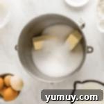 butter and sugar in the bowl of a stand mixer.