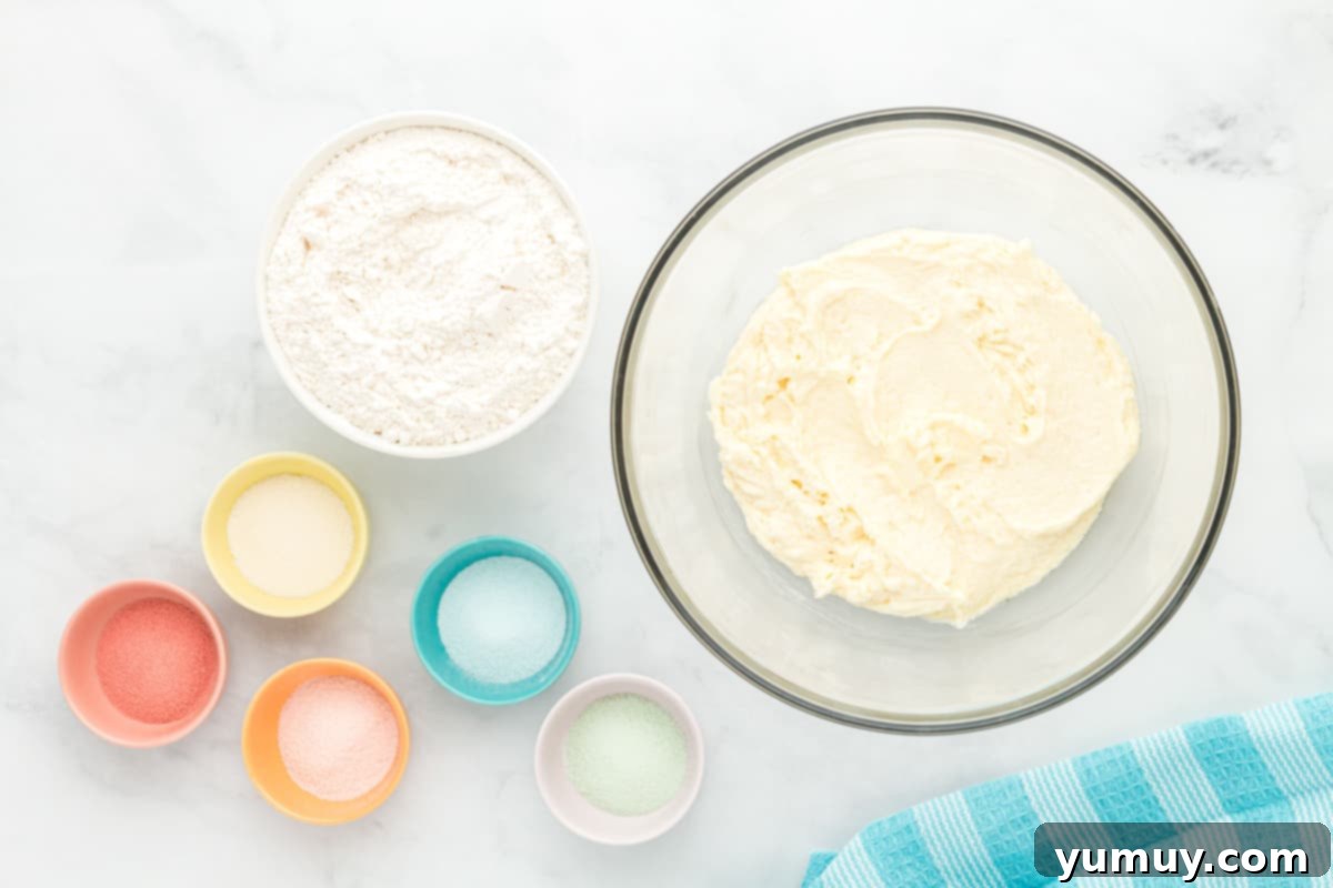 Separated wet and dry ingredients for Jello cookies, illustrating the initial preparation stages.
