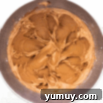 whipped chocolate frosting in a stainless mixing bowl.