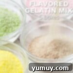 Pouring flavored gelatin mixes into small bowls.
