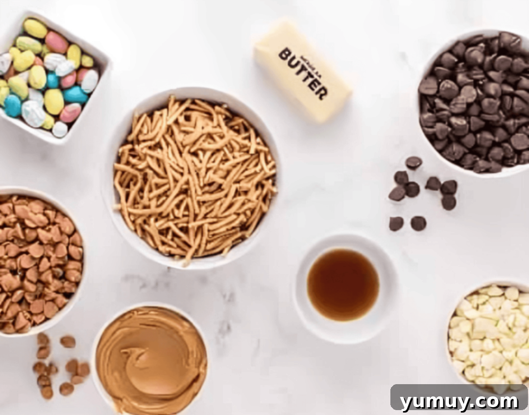 ingredients for birds nest cookies.