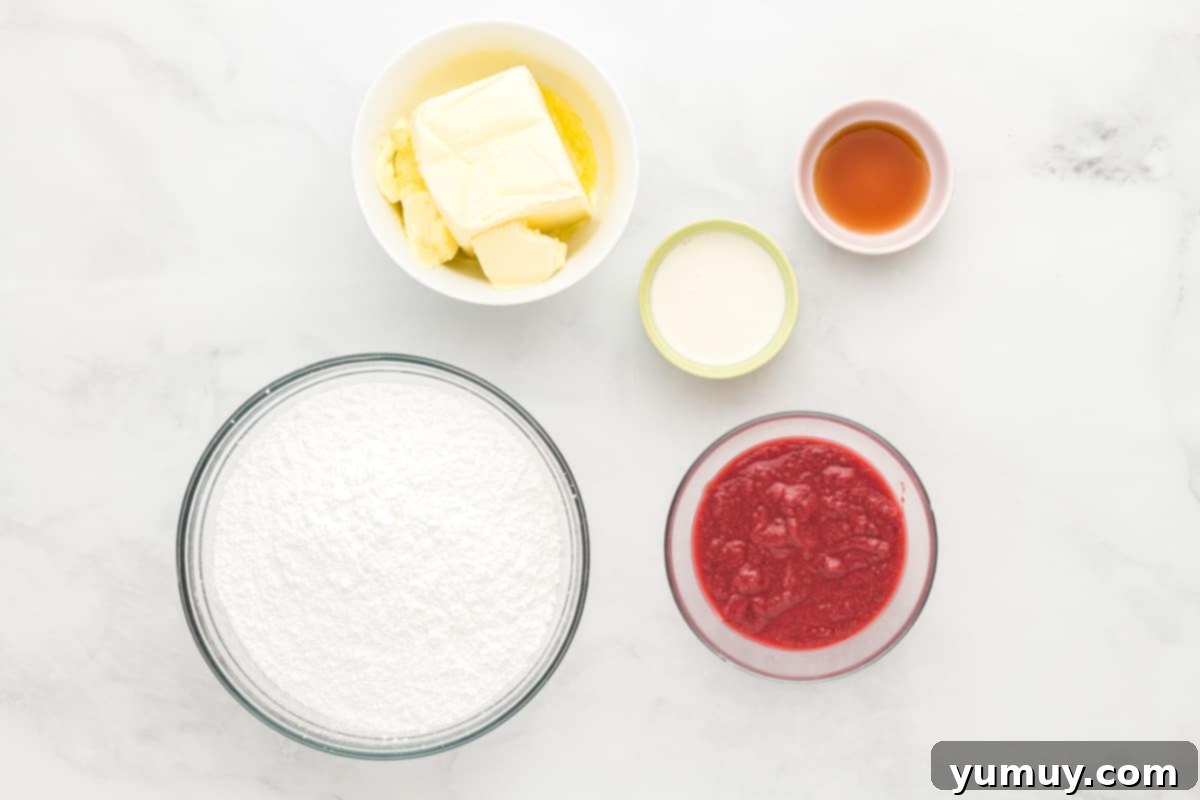 Cake ingredients arranged in bowls.