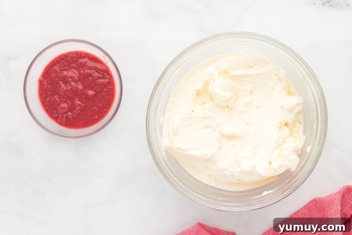 frosting ingredients in bowls.