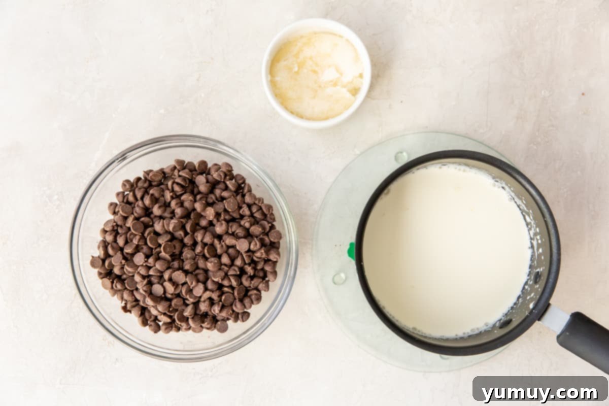 Decadent Chocolate Dream Cake 14 ingredients for chocolate ganache