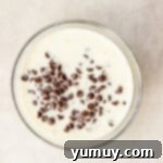 Decadent Chocolate Dream Cake 7 heavy cream and chocolate chips in a glass bowl