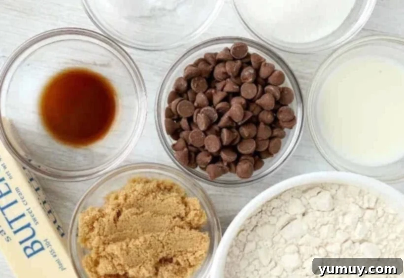 ingredients for cookie dough dip.