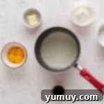 Golden Cinnamon Bundt Cake 5 milk and sugar in a saucepan.