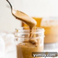Craft Your Own Peanut Butter 4 Homemade peanut butter in a jar, ready to be enjoyed.