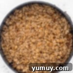 A serving of freshly cooked Instant Pot apple crisp in a bowl, ready to be enjoyed.