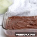 brownie batter in a pan, before baking