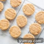peanut butter cookies on a cooling rack