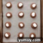 baked hot chocolate cookies topped with marshmallows on a baking sheet.