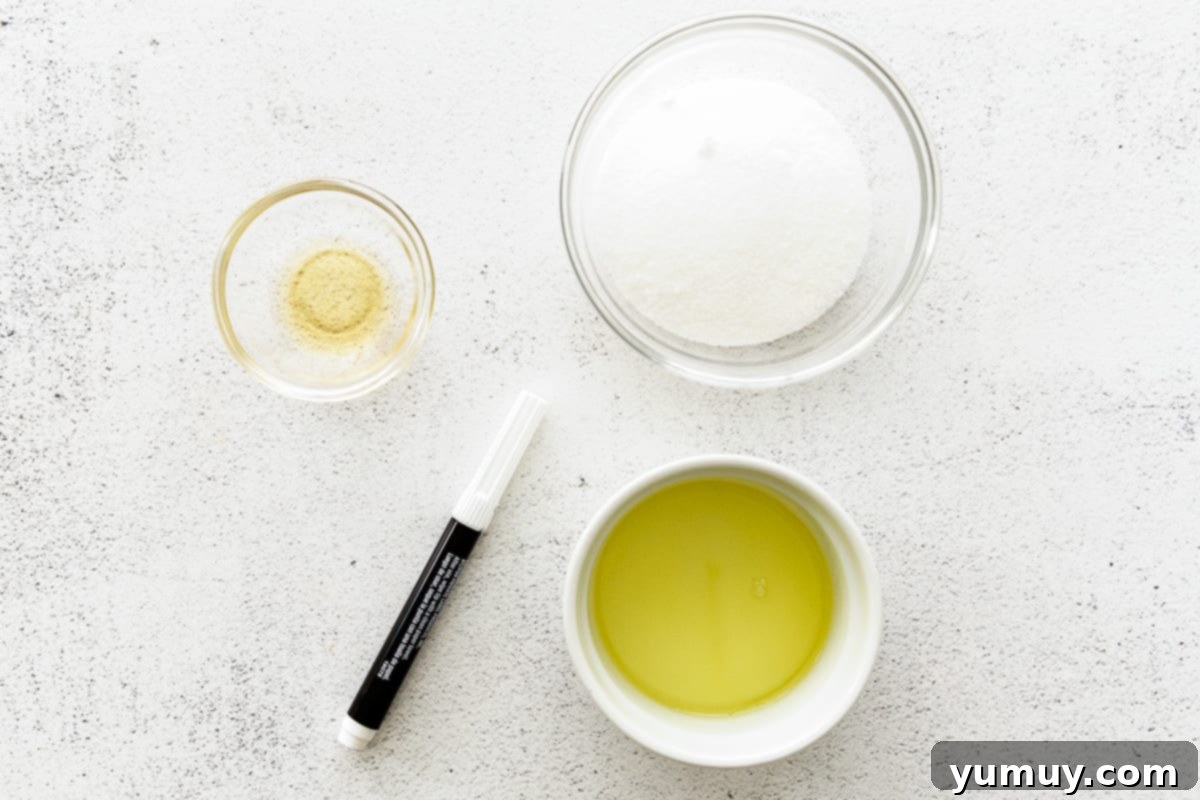 Meringue ingredients.