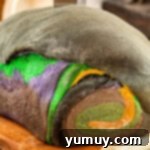 Enchanted Halloween Loaves 13 swirled halloween sandwich bread with knife