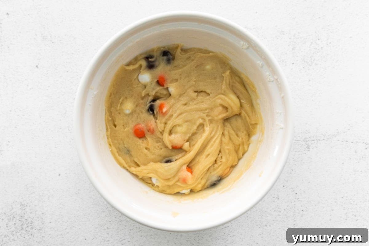 how to make halloween m&m cookies