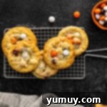 4 halloween m&m cookies