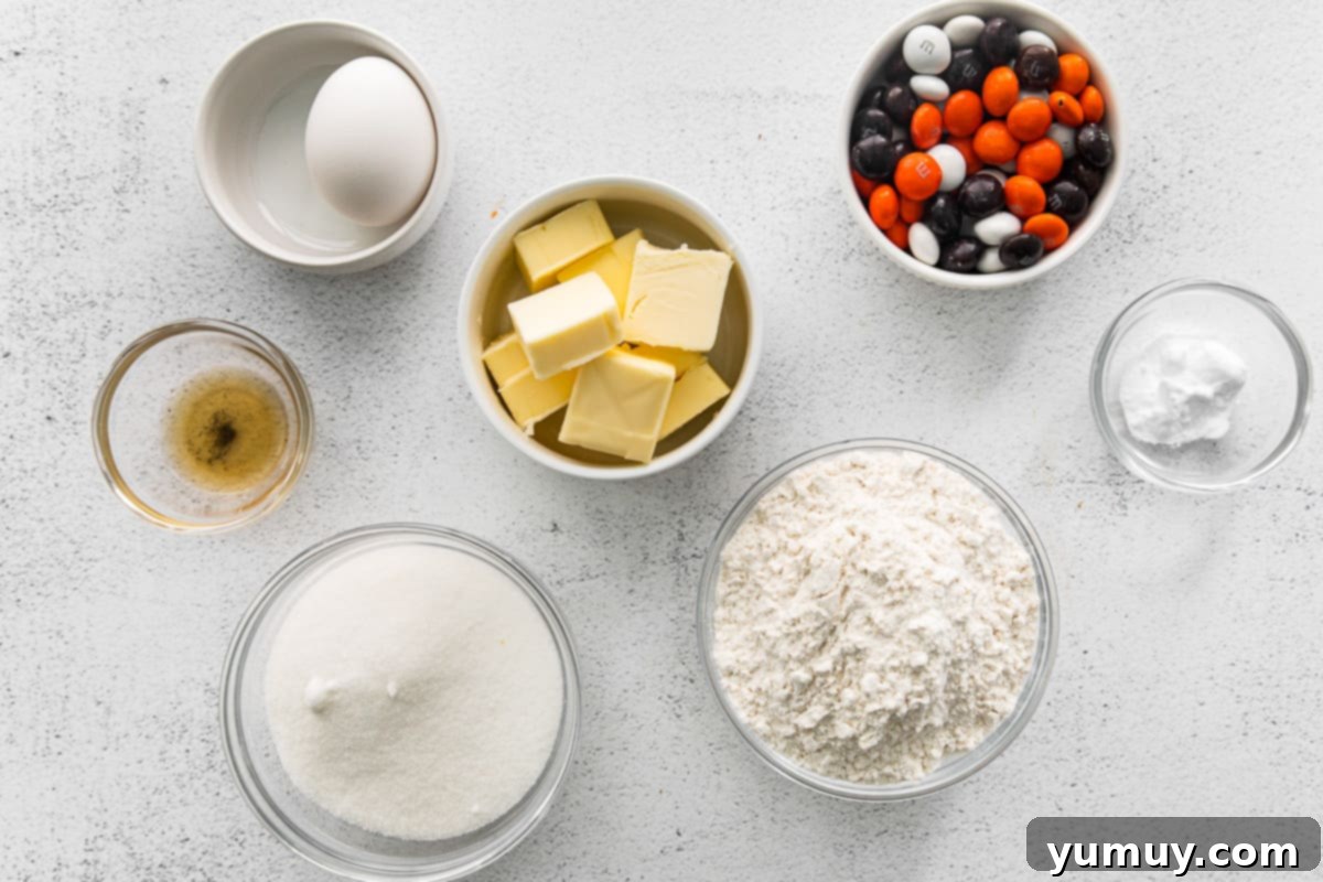 how to make halloween m&m cookies