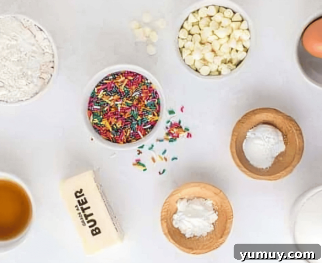 funfetti cookie ingredients.