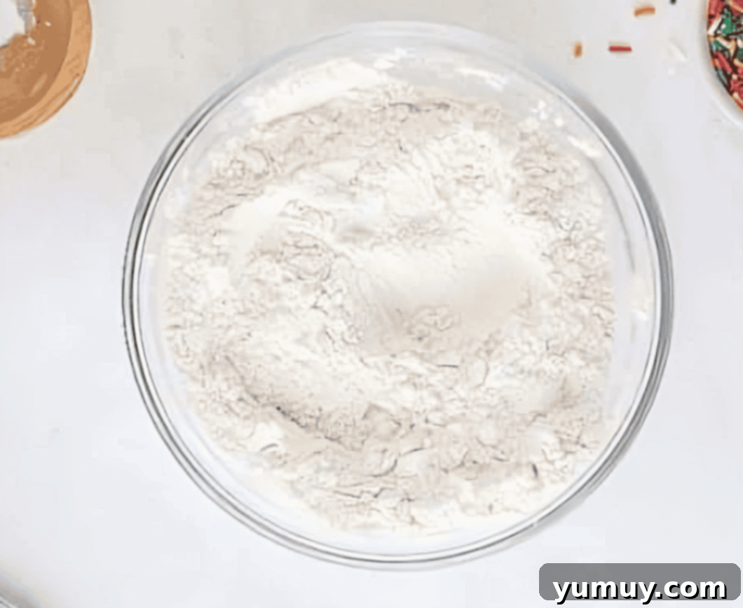 flour in a glass bowl.