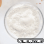 flour in a glass bowl.
