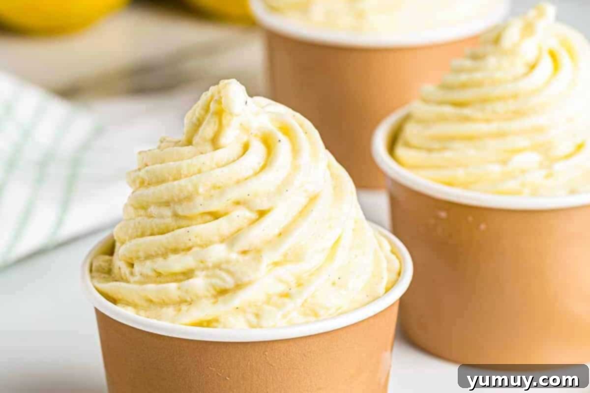 Pineapple Soft Serve Delight 3 servings of dole whip in ice cream cups.